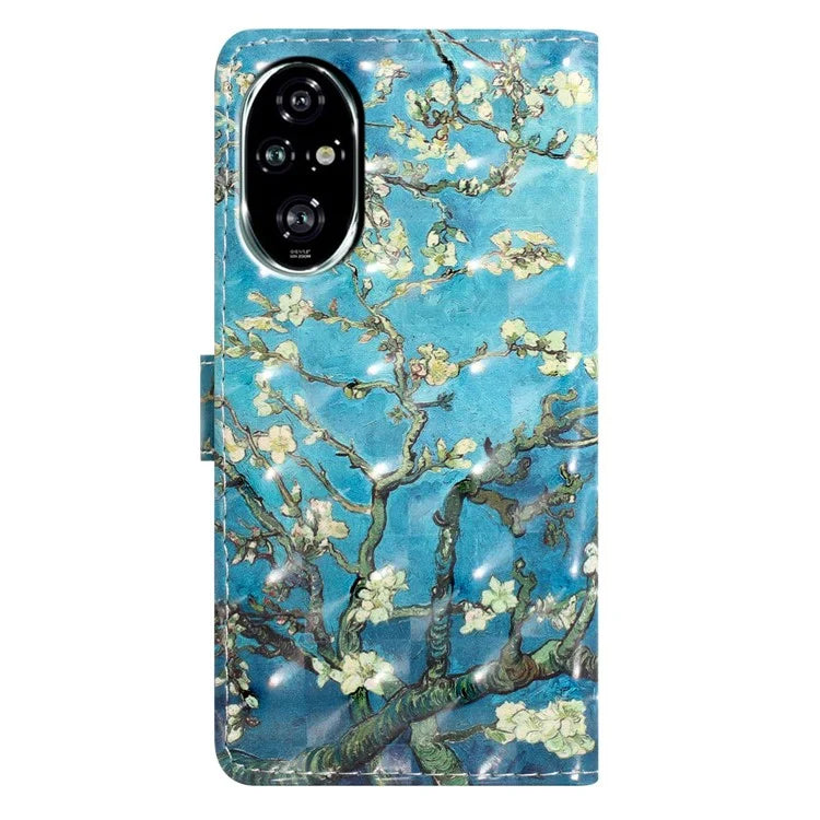 For Honor 200 Pro 5G Case PU Leather 3D Pattern Printing Wallet Phone Cover