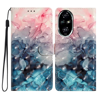 For Honor 200 Pro 5G Case PU Leather 3D Pattern Printing Wallet Phone Cover