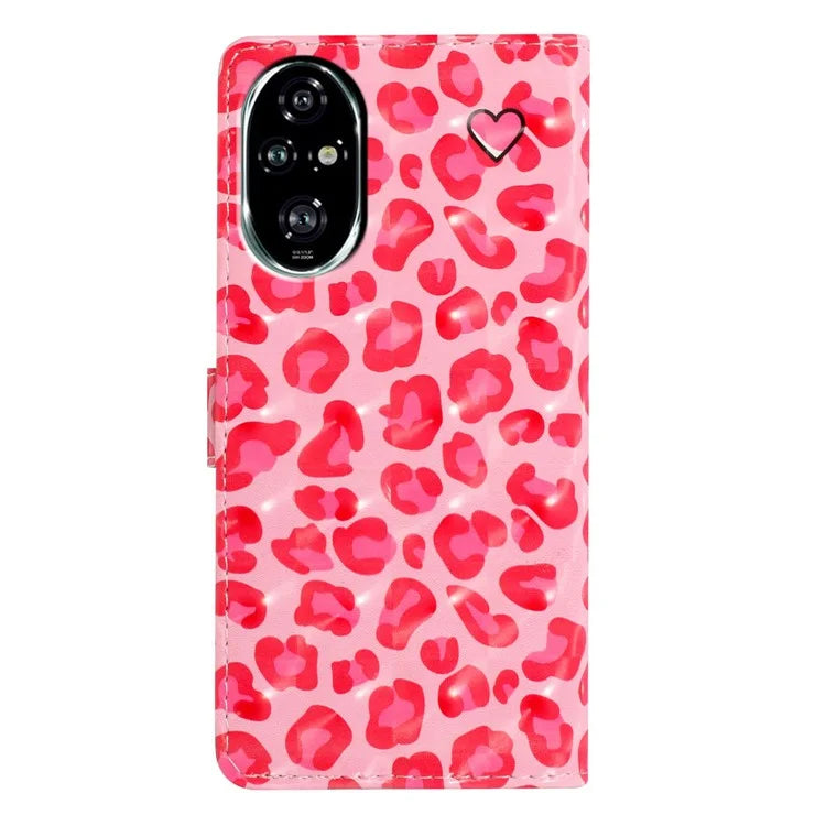 For Honor 200 Pro 5G Case PU Leather 3D Pattern Printing Wallet Phone Cover