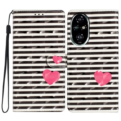 For Honor 200 Pro 5G Case PU Leather 3D Pattern Printing Wallet Phone Cover