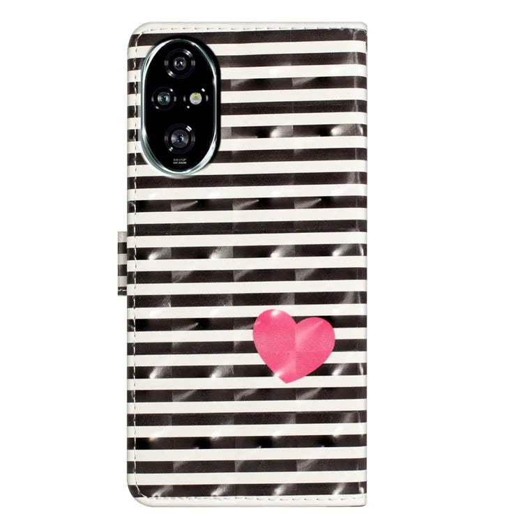 For Honor 200 Pro 5G Case PU Leather 3D Pattern Printing Wallet Phone Cover
