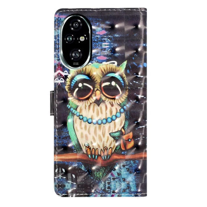 For Honor 200 Pro 5G Case PU Leather 3D Pattern Printing Wallet Phone Cover