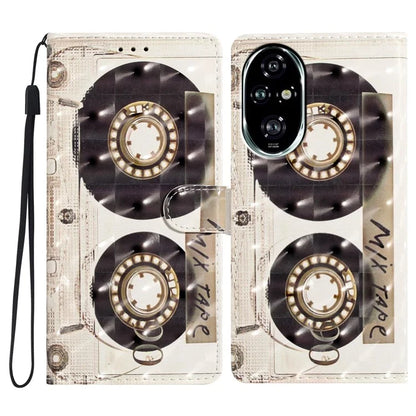 For Honor 200 Pro 5G Case PU Leather 3D Pattern Printing Wallet Phone Cover