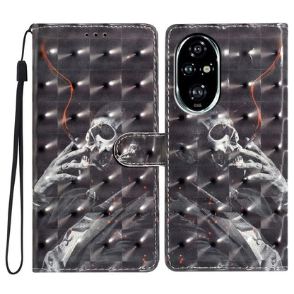 For Honor 200 Pro 5G Case PU Leather 3D Pattern Printing Wallet Phone Cover