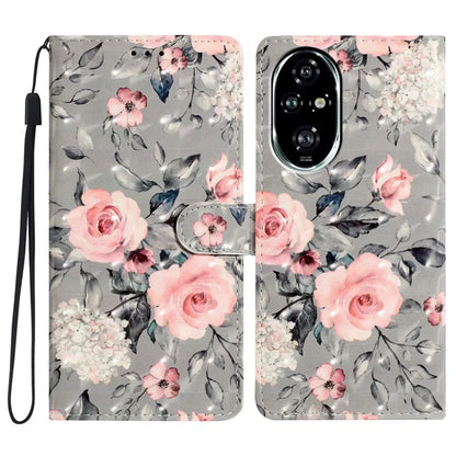 For Honor 200 Pro 5G Case PU Leather 3D Pattern Printing Wallet Phone Cover