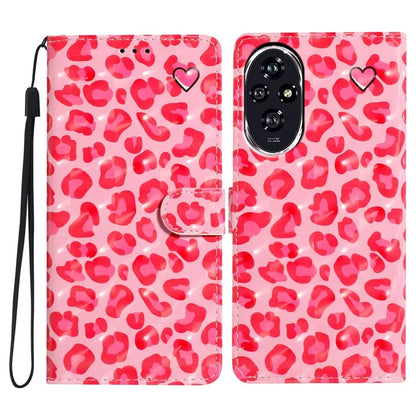 For Honor 200 5G Case PU Leather 3D Pattern Printing Wallet Phone Cover