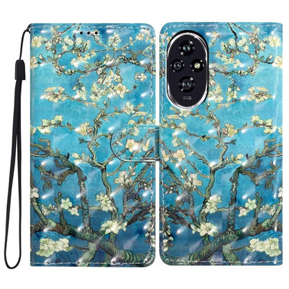For Honor 200 5G Case PU Leather 3D Pattern Printing Wallet Phone Cover