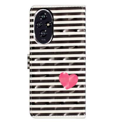For Honor 200 5G Case PU Leather 3D Pattern Printing Wallet Phone Cover