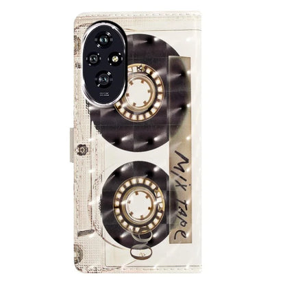 For Honor 200 5G Case PU Leather 3D Pattern Printing Wallet Phone Cover