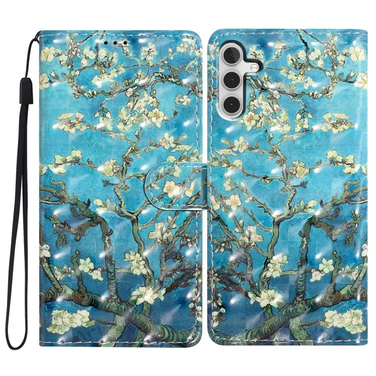 For Samsung Galaxy A16 5G Case PU Leather 3D Pattern Printing Wallet Phone Cover