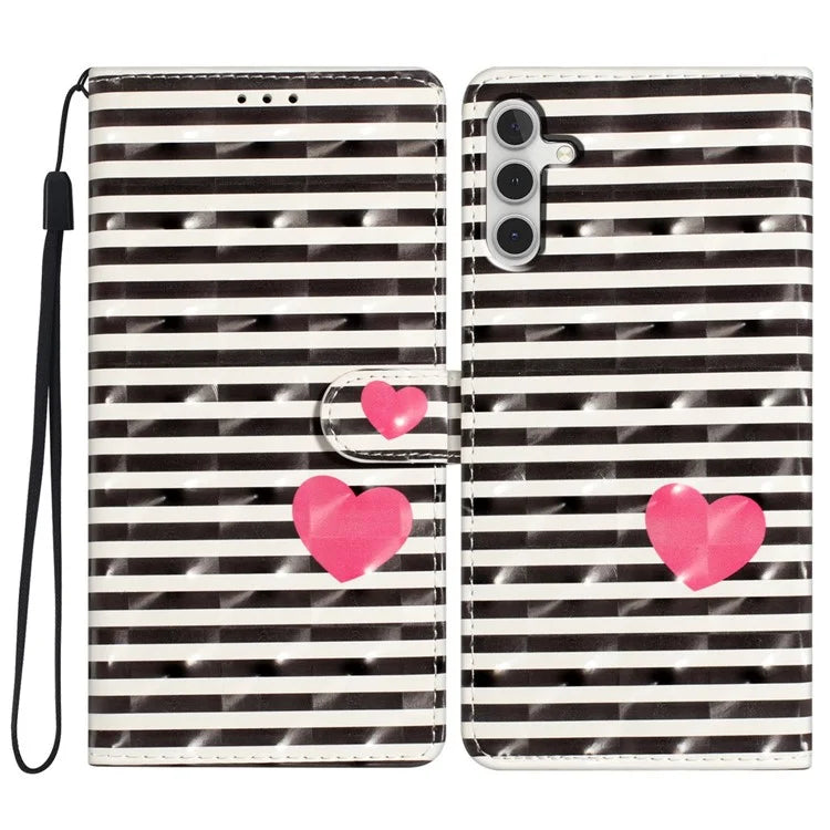 For Samsung Galaxy A16 5G Case PU Leather 3D Pattern Printing Wallet Phone Cover