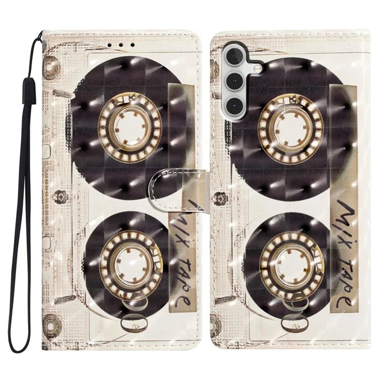 For Samsung Galaxy A16 5G Case PU Leather 3D Pattern Printing Wallet Phone Cover