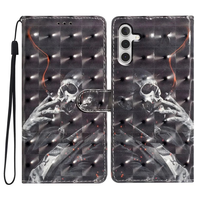 For Samsung Galaxy A16 5G Case PU Leather 3D Pattern Printing Wallet Phone Cover