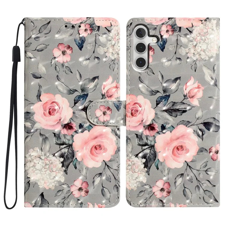 For Samsung Galaxy A16 5G Case PU Leather 3D Pattern Printing Wallet Phone Cover