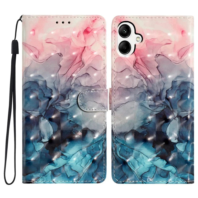 For Samsung Galaxy A06 Case PU Leather 3D Pattern Printing Wallet Phone Cover