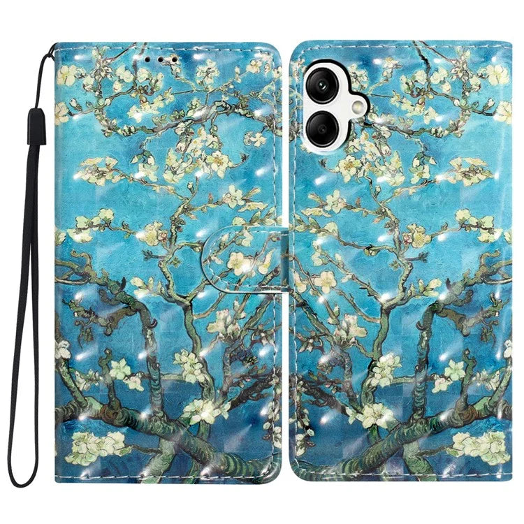 For Samsung Galaxy A06 Case PU Leather 3D Pattern Printing Wallet Phone Cover