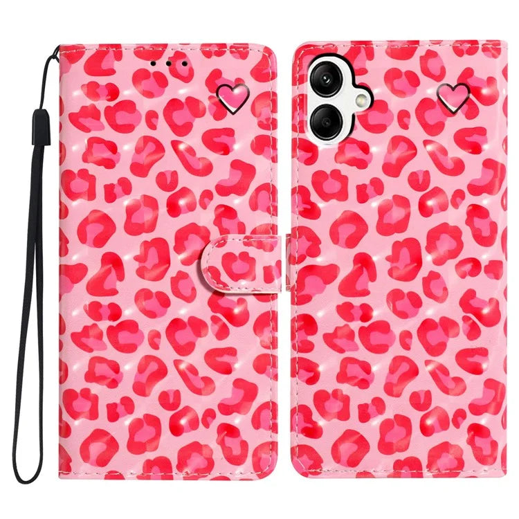 For Samsung Galaxy A06 Case PU Leather 3D Pattern Printing Wallet Phone Cover
