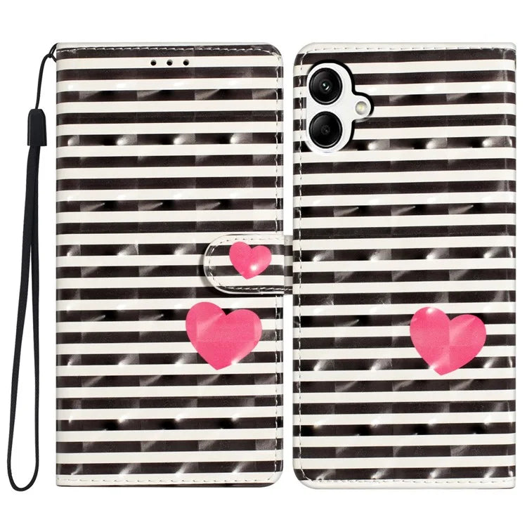 For Samsung Galaxy A06 Case PU Leather 3D Pattern Printing Wallet Phone Cover