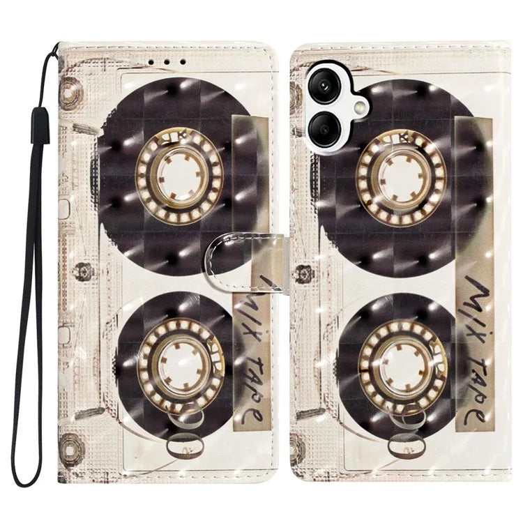 For Samsung Galaxy A06 Case PU Leather 3D Pattern Printing Wallet Phone Cover