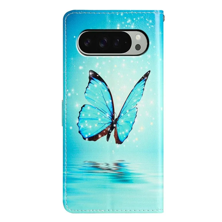 For Google Pixel 9 / 9 Pro Wallet Case PU Leather Pattern Printing Stand Phone Cover with Strap