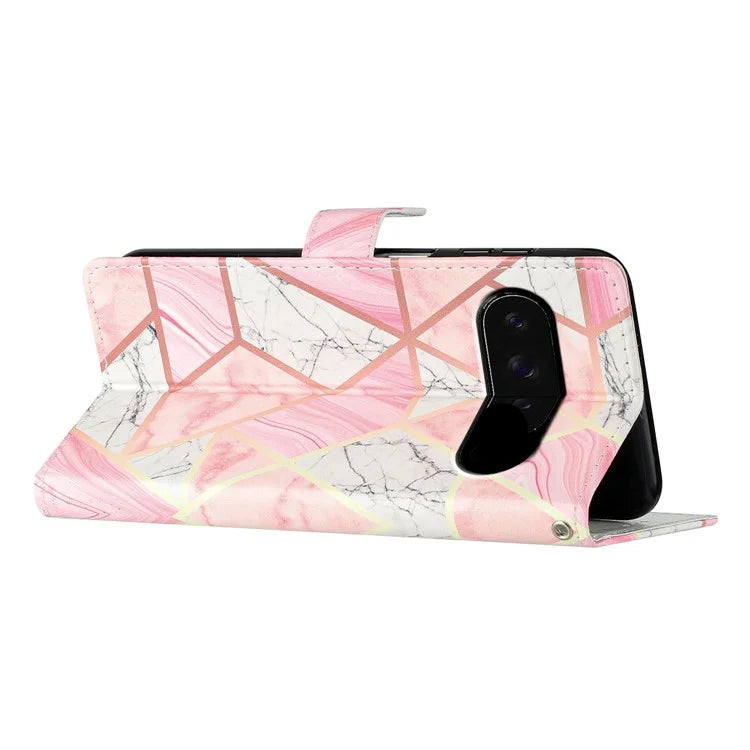 For Google Pixel 9 / 9 Pro Wallet Case PU Leather Pattern Printing Stand Phone Cover with Strap