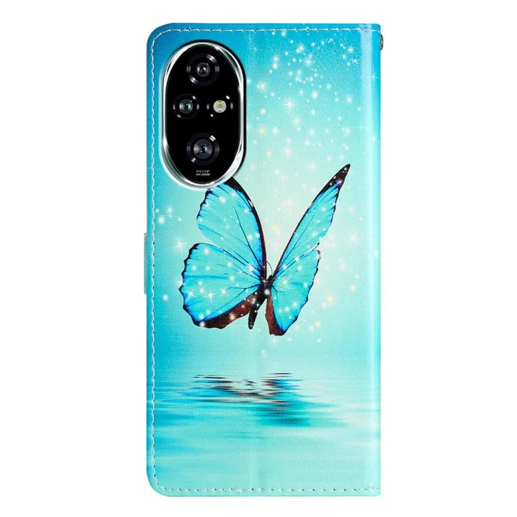 For Honor 200 Pro 5G Wallet Case PU Leather Pattern Printing Stand Phone Cover with Strap