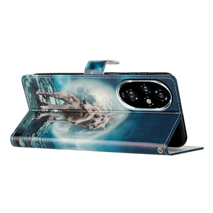 For Honor 200 Pro 5G Wallet Case PU Leather Pattern Printing Stand Phone Cover with Strap
