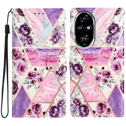 For Honor 200 Pro 5G Wallet Case PU Leather Pattern Printing Stand Phone Cover with Strap