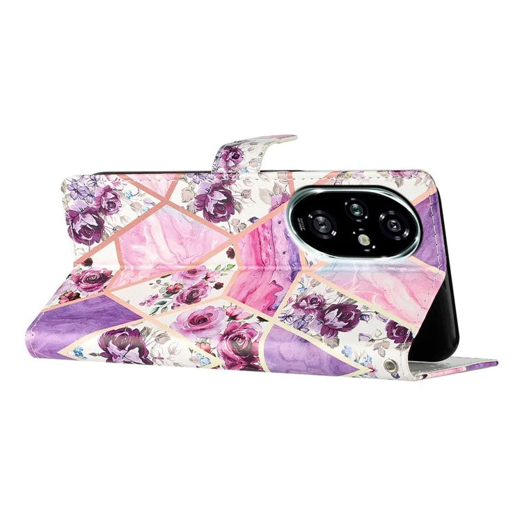 For Honor 200 Pro 5G Wallet Case PU Leather Pattern Printing Stand Phone Cover with Strap