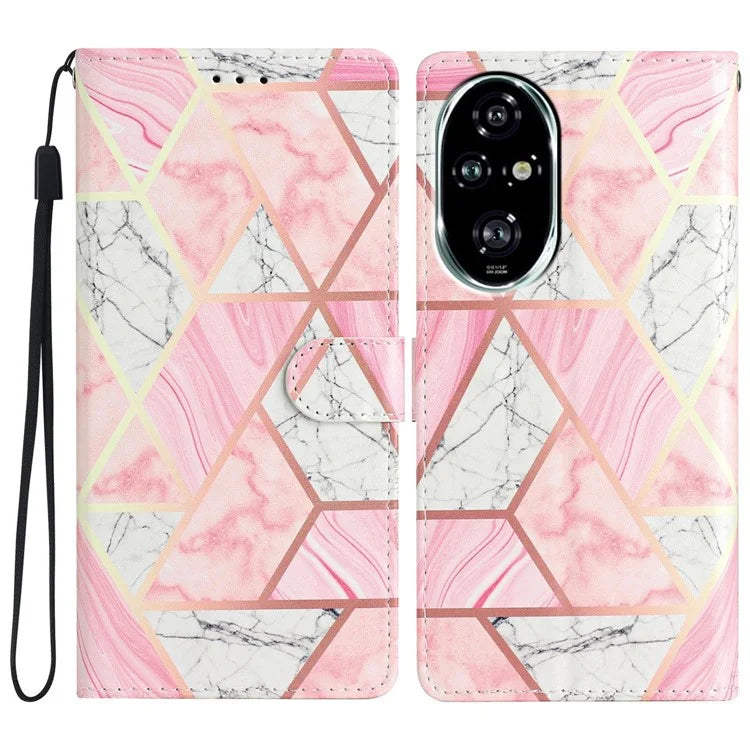 For Honor 200 Pro 5G Wallet Case PU Leather Pattern Printing Stand Phone Cover with Strap