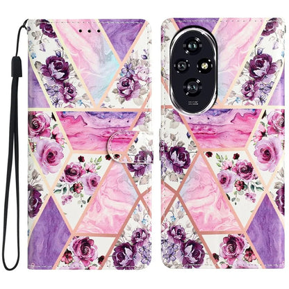 For Honor 200 5G Wallet Case PU Leather Pattern Printing Stand Phone Cover with Strap