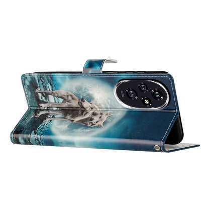 For Honor 200 5G Wallet Case PU Leather Pattern Printing Stand Phone Cover with Strap