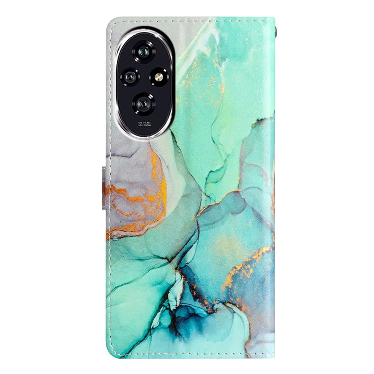 For Honor 200 5G Wallet Case PU Leather Pattern Printing Stand Phone Cover with Strap