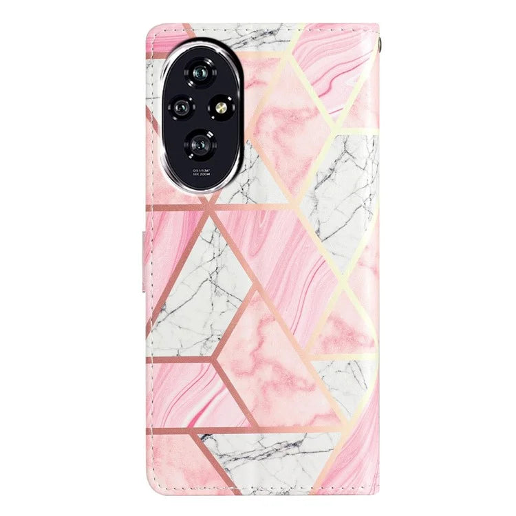 For Honor 200 5G Wallet Case PU Leather Pattern Printing Stand Phone Cover with Strap