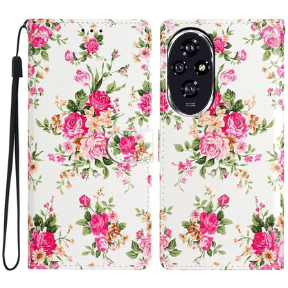 For Honor 200 5G Wallet Case PU Leather Pattern Printing Stand Phone Cover with Strap