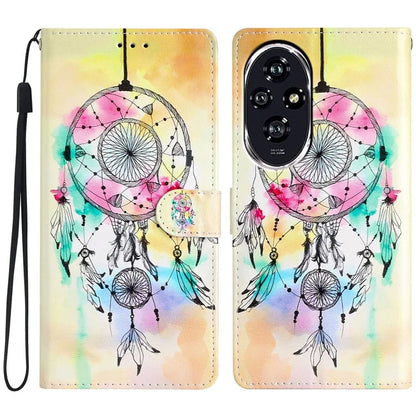 For Honor 200 5G Wallet Case PU Leather Pattern Printing Stand Phone Cover with Strap