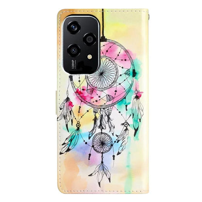 For Honor 200 Lite Wallet Case PU Leather Pattern Printing Stand Phone Cover with Strap
