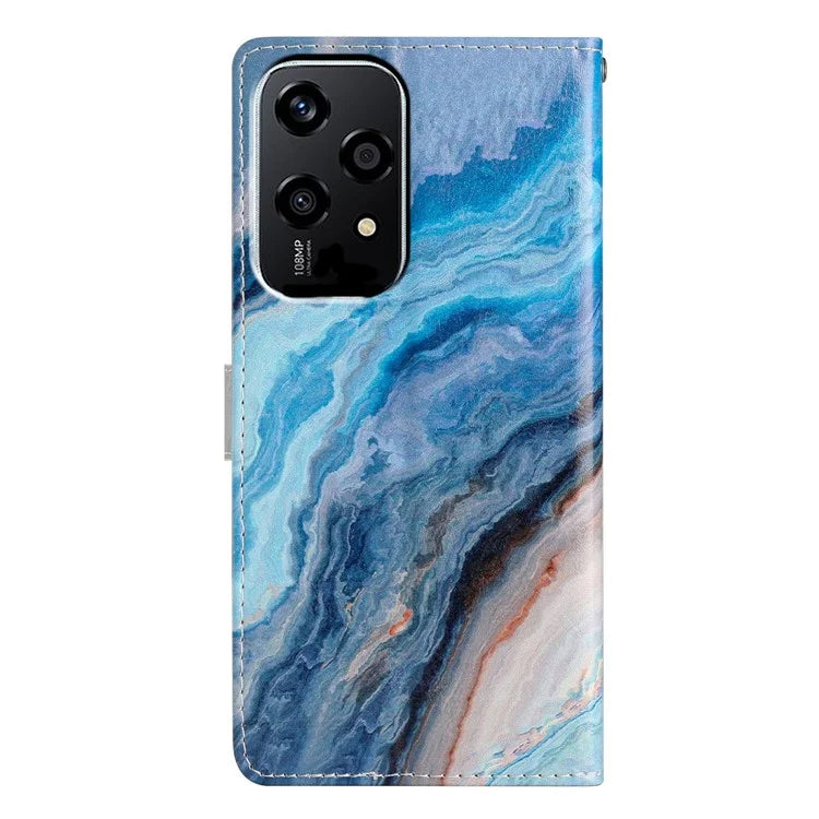 For Honor 200 Lite Wallet Case PU Leather Pattern Printing Stand Phone Cover with Strap