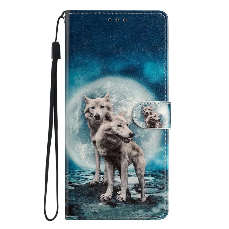 For Samsung Galaxy A06 Wallet Case PU Leather Pattern Printing Stand Phone Cover with Strap