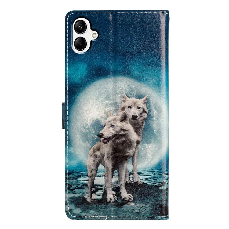 For Samsung Galaxy A06 Wallet Case PU Leather Pattern Printing Stand Phone Cover with Strap