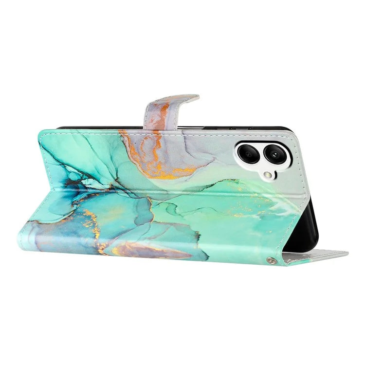 For Samsung Galaxy A06 Wallet Case PU Leather Pattern Printing Stand Phone Cover with Strap