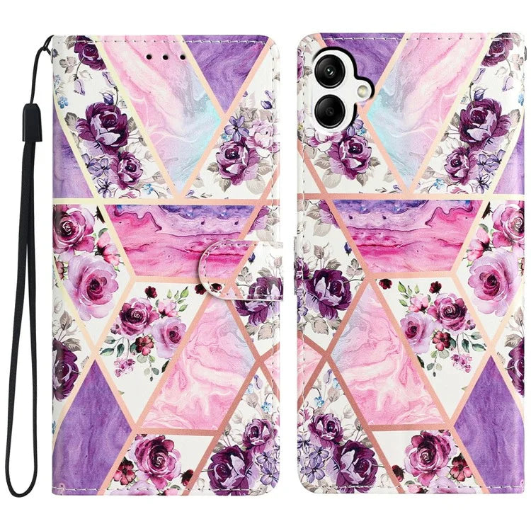 For Samsung Galaxy A06 Wallet Case PU Leather Pattern Printing Stand Phone Cover with Strap