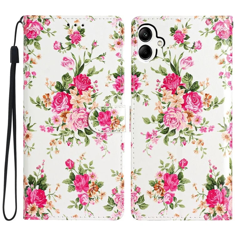 For Samsung Galaxy A06 Wallet Case PU Leather Pattern Printing Stand Phone Cover with Strap
