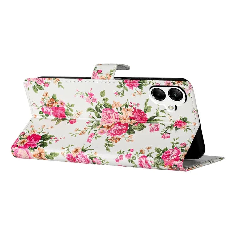 For Samsung Galaxy A06 Wallet Case PU Leather Pattern Printing Stand Phone Cover with Strap