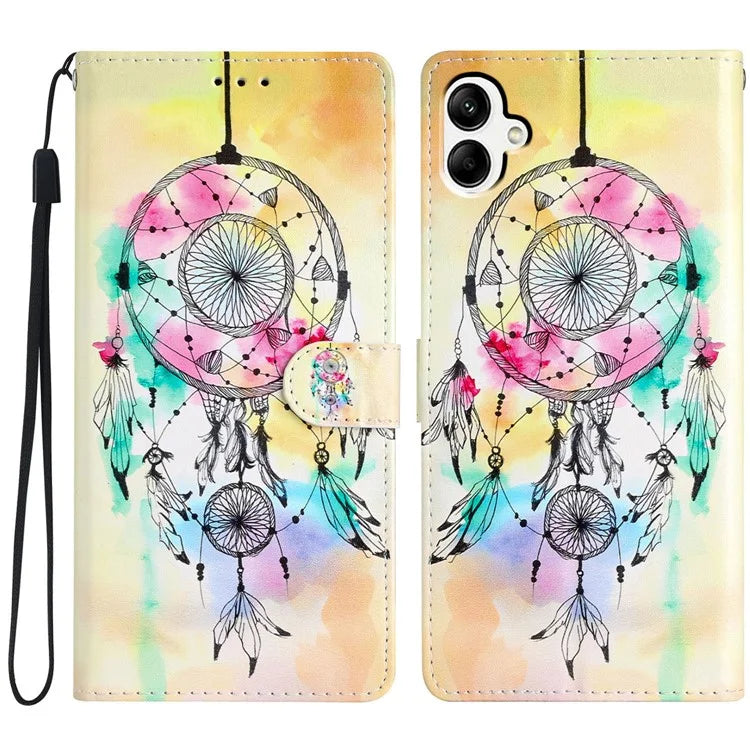 For Samsung Galaxy A06 Wallet Case PU Leather Pattern Printing Stand Phone Cover with Strap