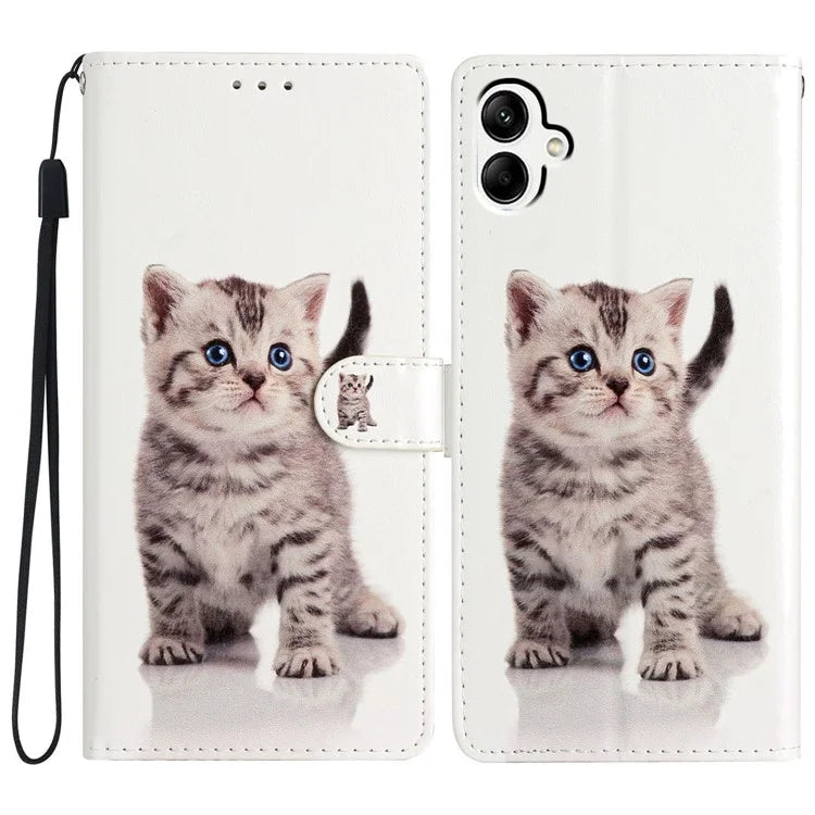 For Samsung Galaxy A06 Wallet Case PU Leather Pattern Printing Stand Phone Cover with Strap