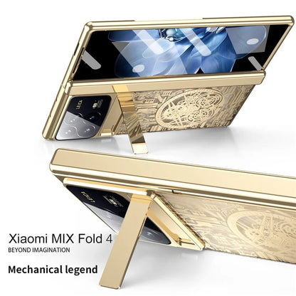 For Xiaomi Mix Fold 4 5G Case Mechanical Legend Hard PC Kickstand Phone Cover with Screen Film