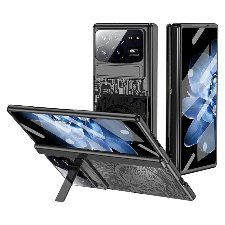 For Xiaomi Mix Fold 4 5G Case Mechanical Legend Hard PC Kickstand Phone Cover with Screen Film