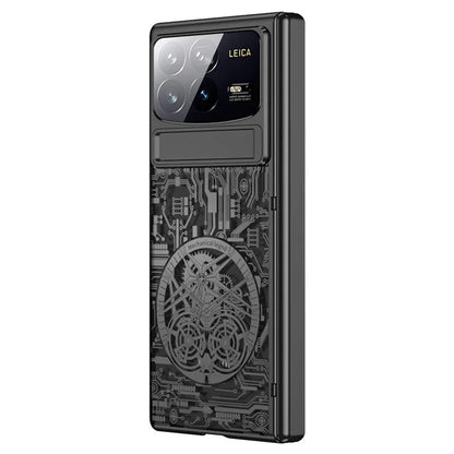 For Xiaomi Mix Fold 4 5G Case Mechanical Legend Hard PC Kickstand Phone Cover with Screen Film