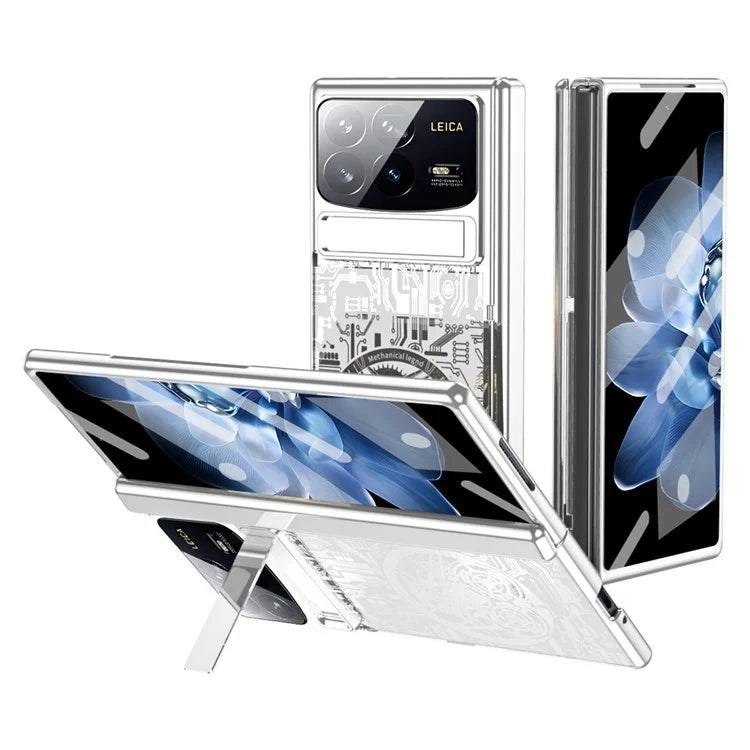 For Xiaomi Mix Fold 4 5G Case Mechanical Legend Hard PC Kickstand Phone Cover with Screen Film